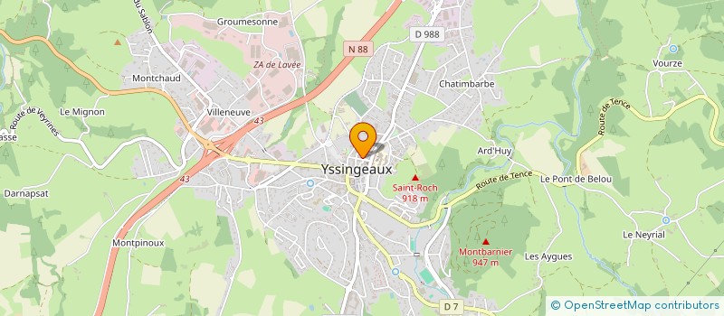 localisation de l'entreprise ACADEMIE D'AIKIDO ET D'AIKISHINTAISO DES SUCS à YSSINGEAUX