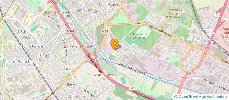 localisation de l'entreprise ACADEMIE D'ARTS MARTIAUX  REIMS
