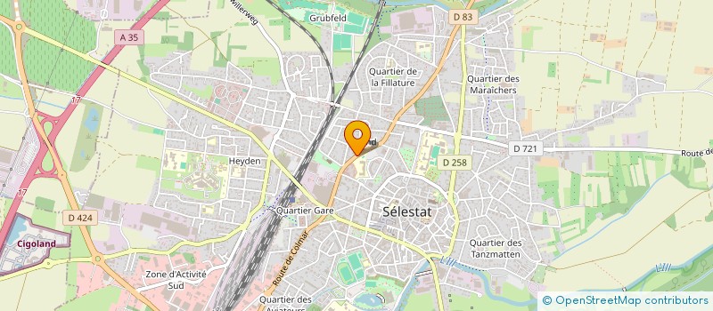 localisation de l'entreprise ACADEMIE DE BILLARD DE SELESTAT  SELESTAT