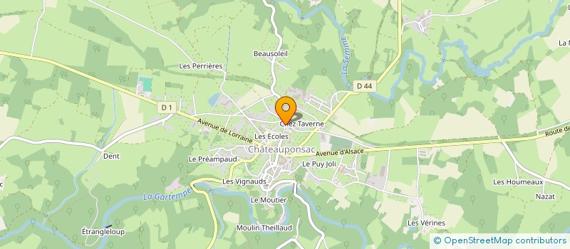 localisation de l'entreprise ACADEMIE MUSICALE MARCHE LIMOUSIN à CHATEAUPONSAC