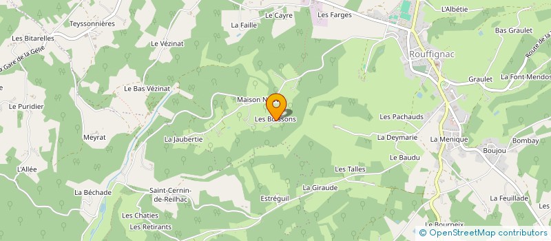 localisation de l'entreprise ACADEMIE OCCITANE DES ARTS ET TECHNIQUES PSYCHOCORPORELLES  ROUFFIGNAC ST CERNIN DE R