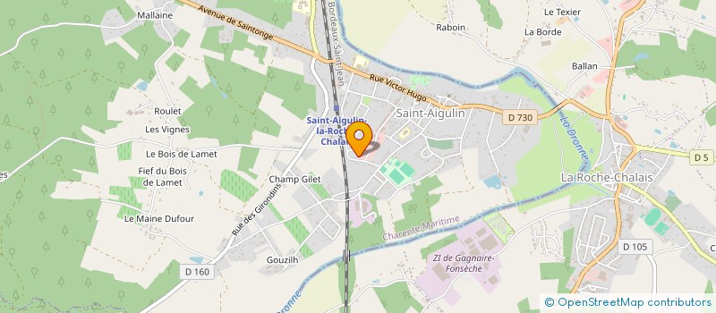 localisation de l'entreprise ACAF  SAINT-AIGULIN