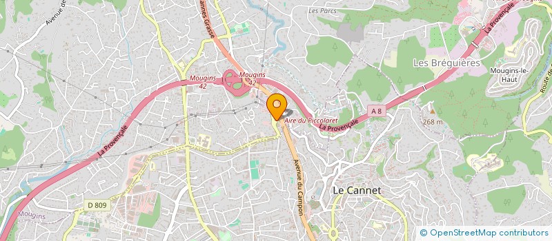 localisation de l'entreprise ACB COMMUNICATION à MOUGINS