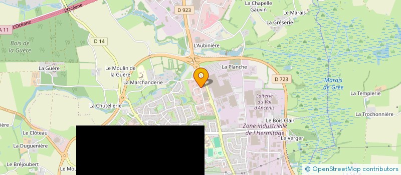 localisation de l'entreprise ACCESSOIRES PNEUS SERVICES ANCENIS à ANCENIS-SAINT-GEREON