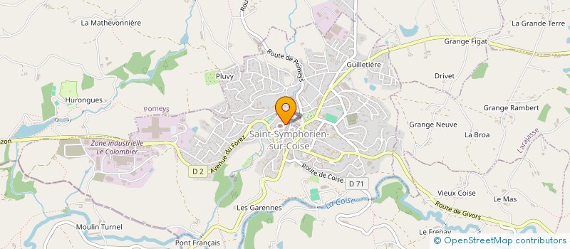 localisation de l'entreprise ACCOMPAGNEMENT ASSISTANCE FORMATION DANS LE MONDE DU TRAVAIL  SAINT-SYMPHORIEN-SUR-COISE