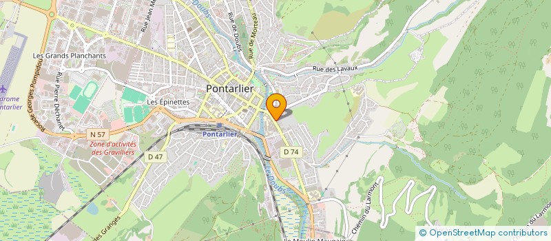 localisation de l'entreprise ACCOMPAGNER LA VIE-ASSOCIATION DE BENEVOLES EN SOINS PALLIATIFS DE PONTARLIER  PONTARLIER