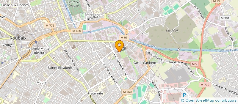 localisation de l'entreprise ACCR LOI 1901 à ROUBAIX