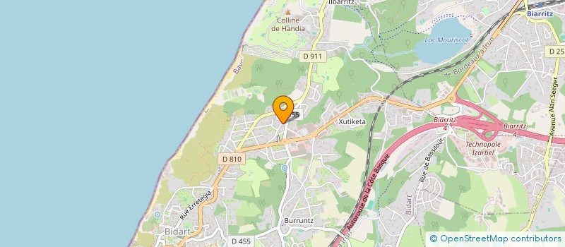 localisation de l'entreprise ACCROBRANCHE GUETHARY  BIDART