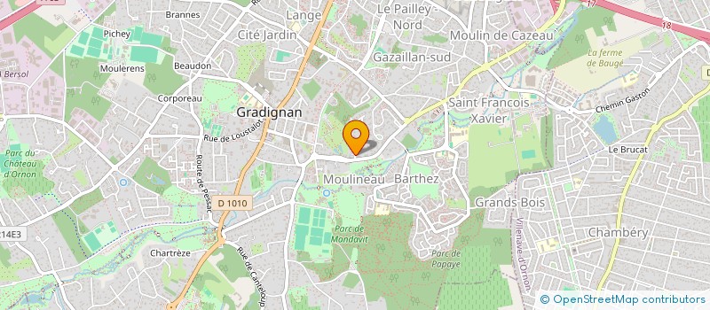 localisation de l'entreprise ACCUEIL COMMUNAUTAIRE CREATIF BUT EDUCAT  GRADIGNAN