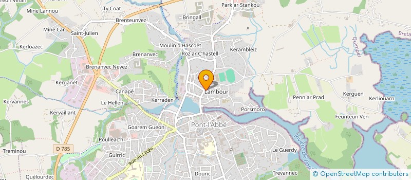 localisation de l'entreprise ACCUEIL DES VILLES FRANCAISES DU PAYS BIGOUDEN  - A. V. F. PAYS BIGOUDEN à PONT-L'ABBE