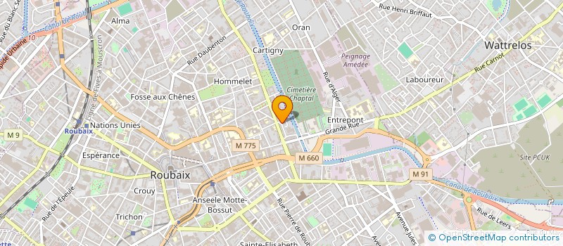 localisation de l'entreprise ACCUEIL FRATERNEL ROUBAISIEN à ROUBAIX