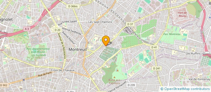 localisation de l'entreprise ACCUEIL PRESTIGE  MONTREUIL