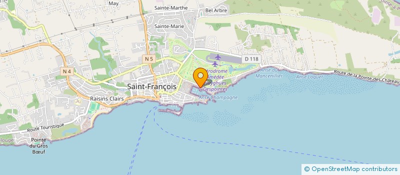 localisation de l'entreprise ACCUEIL PRESTIGE CAP CARAIBES à SAINT-FRANCOIS