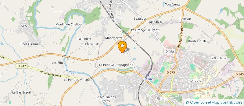 localisation de l'entreprise ACE à BELLAC