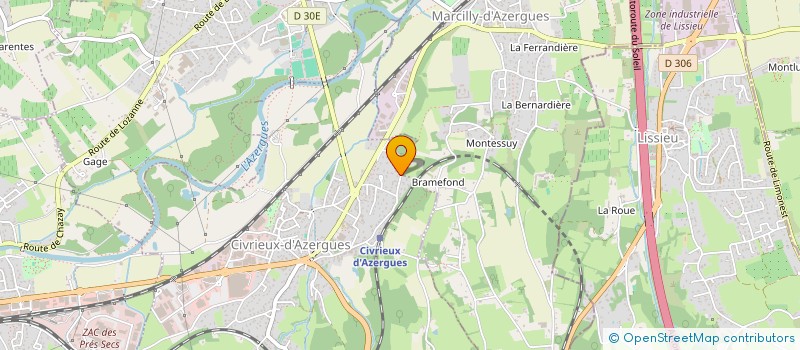 localisation de l'entreprise ACE INFO ET GESTION  CIVRIEUX-D'AZERGUES