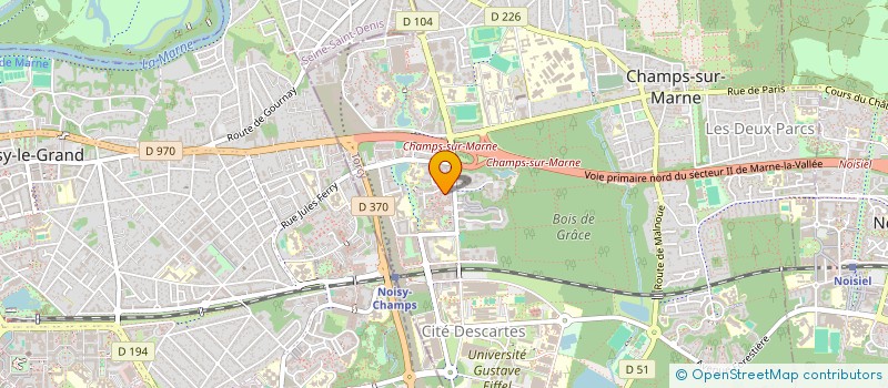 localisation de l'entreprise ACELDEV à CHAMPS-SUR-MARNE