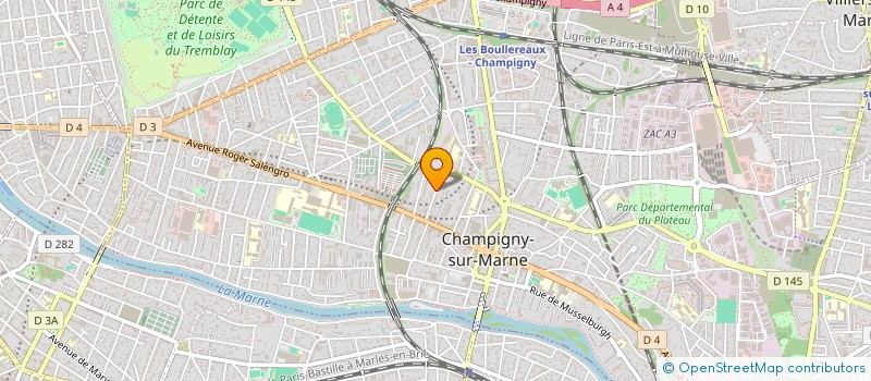 localisation de l'entreprise ACETEC CLIMATISATION ELECTRICITE REGULATION CHAUFFAGE à CHAMPIGNY-SUR-MARNE