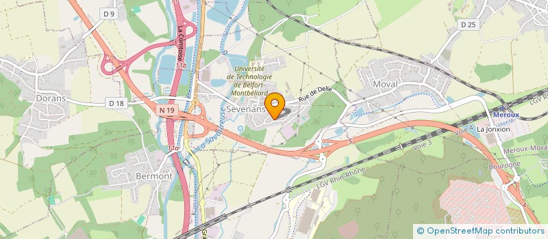 localisation de l'entreprise ACFC  VEZELOIS