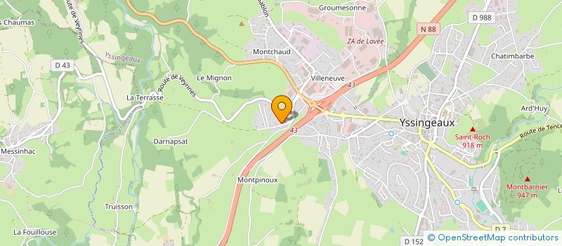 localisation de l'entreprise ACG  YSSINGEAUX