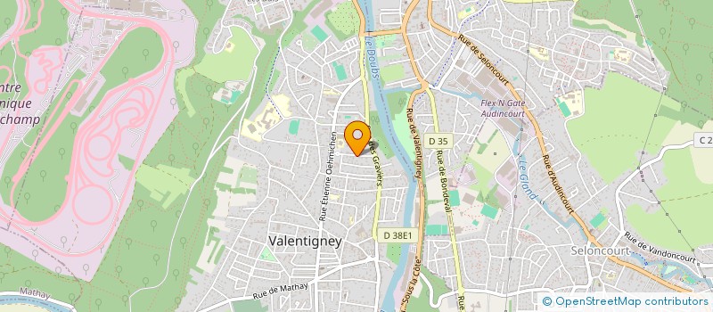 localisation de l'entreprise ACHATS GROUPES TECHNICIENS PAYS MONTBELI  VALENTIGNEY