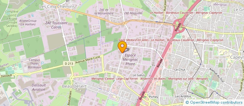 localisation de l'entreprise ACHATS SECURISES INDUSTRIES à MERIGNAC