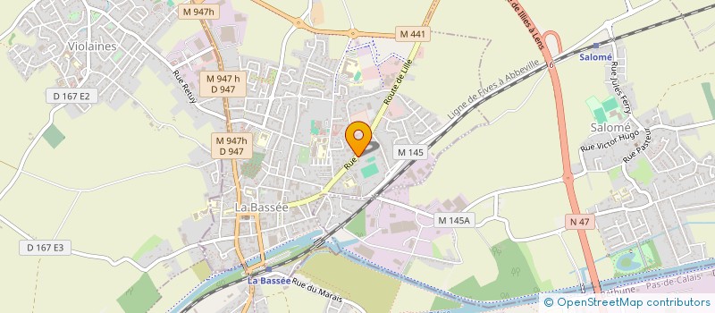 localisation de l'entreprise ACI AMBULANCES à LA BASSEE