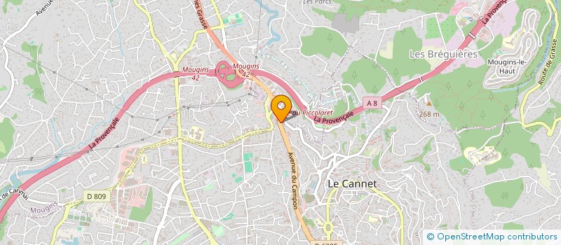localisation de l'entreprise ACIER FRANCE SERVICE à LE CANNET