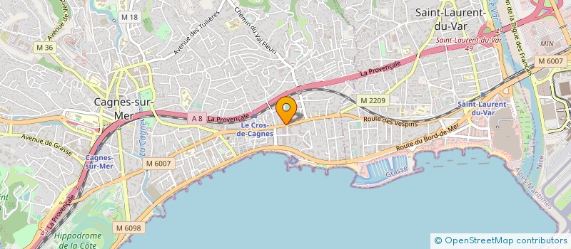 localisation de l'entreprise ACJ GROUP à CAGNES-SUR-MER