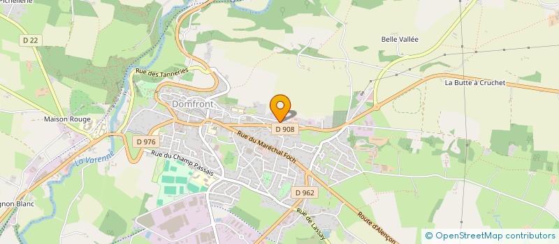 localisation de l'entreprise ACJ'PROD à DOMFRONT EN POIRAIE