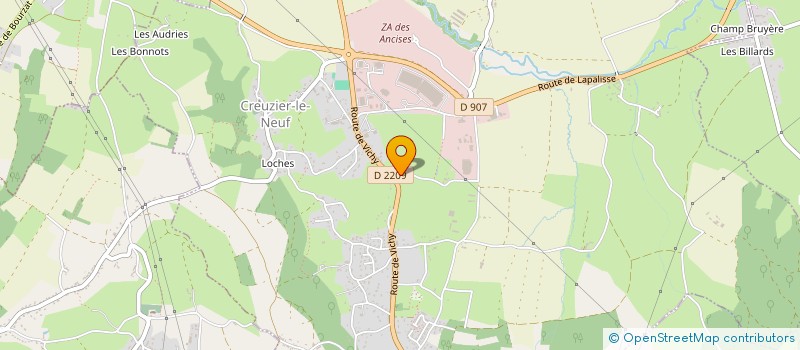 localisation de l'entreprise ACM  CREUZIER-LE-NEUF