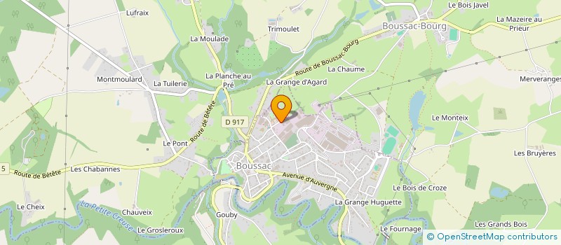 localisation de l'entreprise ACMG MONTAGE  BOUSSAC