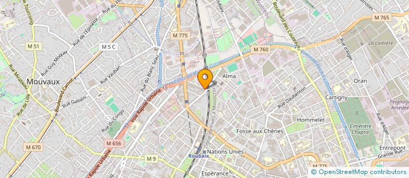 localisation de l'entreprise ACOMA à ROUBAIX