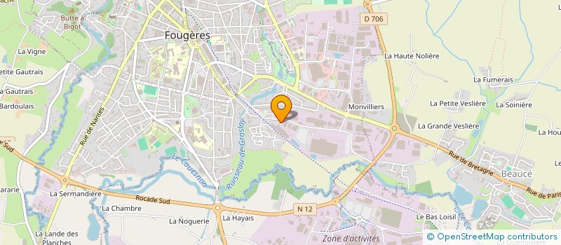 localisation de l'entreprise ACORE FOUGERES  FOUGERES