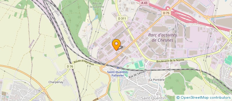 localisation de l'entreprise ACORE INDUSTRIE à SAINT-QUENTIN-FALLAVIER