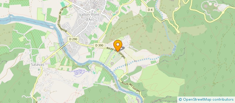 localisation de l'entreprise ACQUA BATEAUX  VALLON PONT D'ARC