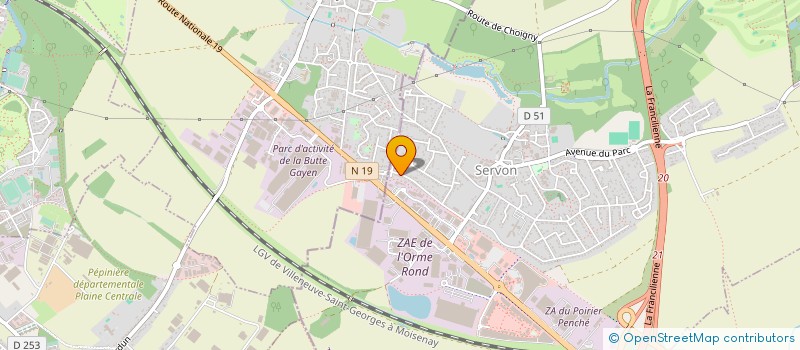 localisation de l'entreprise ACR CHEMINEES  SERVON