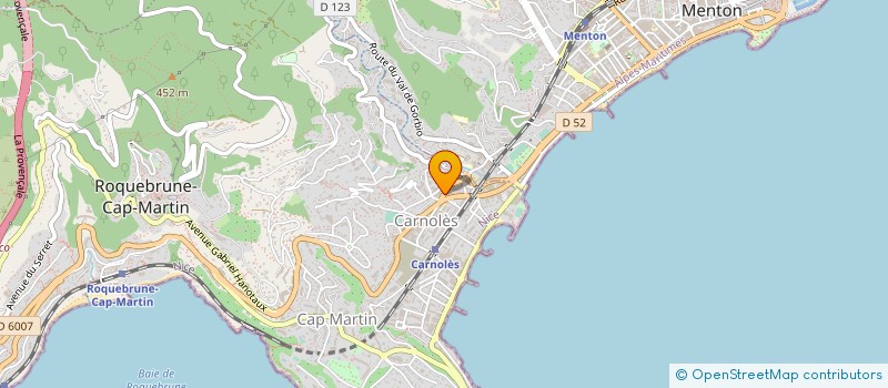 localisation de l'entreprise ACRO DECO DESIGN à ROQUEBRUNE CAP MARTIN