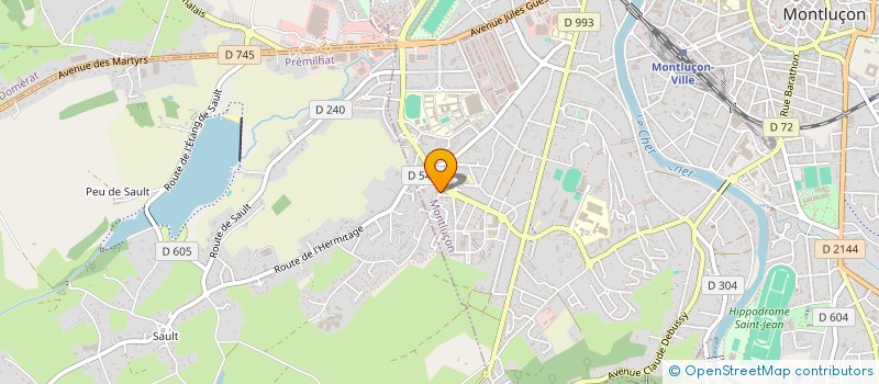 localisation de l'entreprise ACROBACIRQUE à MONTLUCON