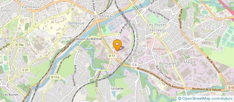 localisation de l'entreprise ACT 3 à LIMOGES