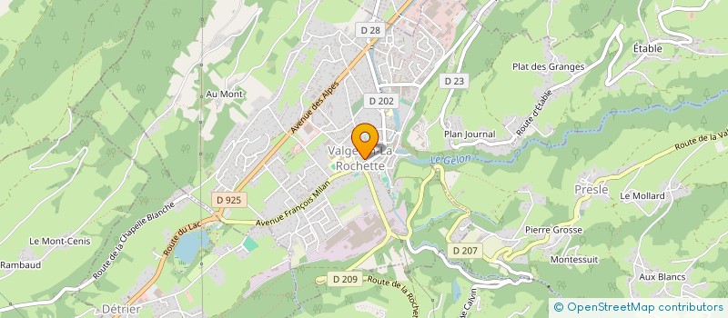 localisation de l'entreprise ACTI'VAL73 à VALGELON-LA ROCHETTE