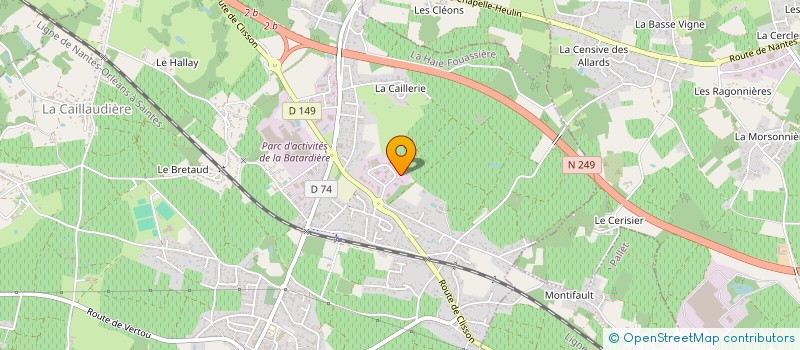 localisation de l'entreprise ACTIF CHAUFFAGE VERTAVIEN à LA HAIE-FOUASSIERE