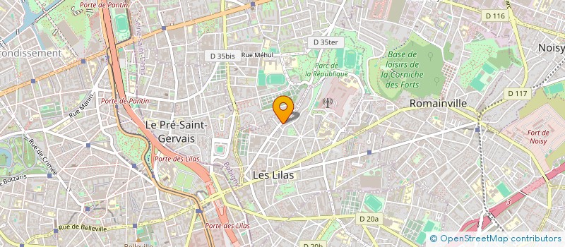 localisation de l'entreprise ACTIF TRANSPORT ET SERVICES à LES LILAS