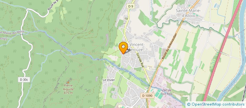 localisation de l'entreprise ACTIMARCH GRESIVAUDAN  SAINT-VINCENT-DE-MERCUZE