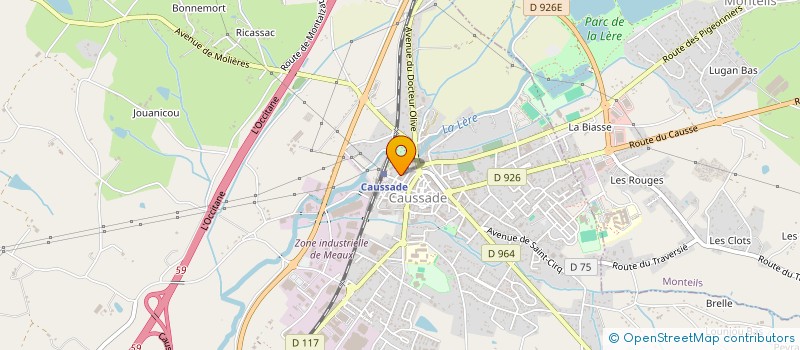 localisation de l'entreprise ACTION COIFFURE à CAUSSADE