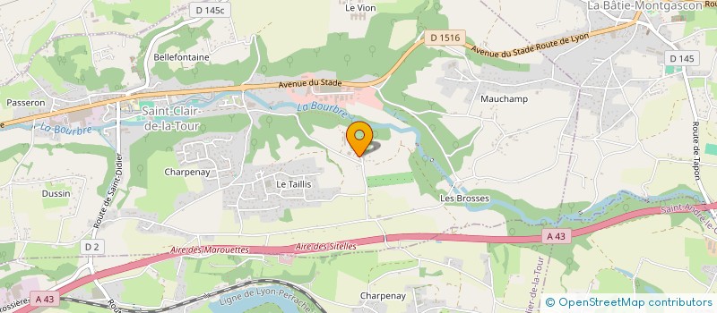 localisation de l'entreprise ACTION CONSEIL TERRITOIRE INITIATIVE ET FORMATION  SAINT-CLAIR-DE-LA-TOUR