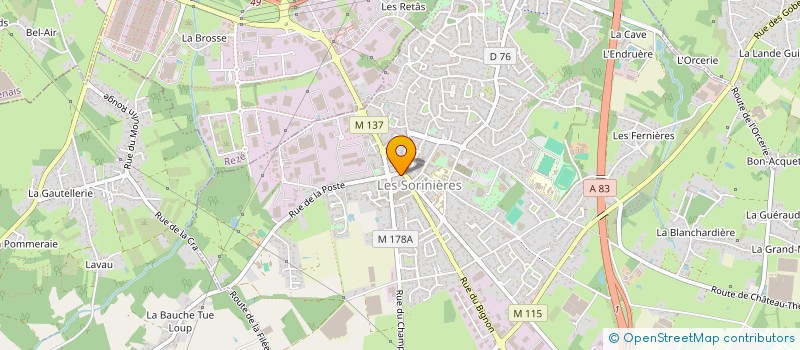 localisation de l'entreprise ACTION ET CONSEIL EN GERONTOLOGIE  LES SORINIERES