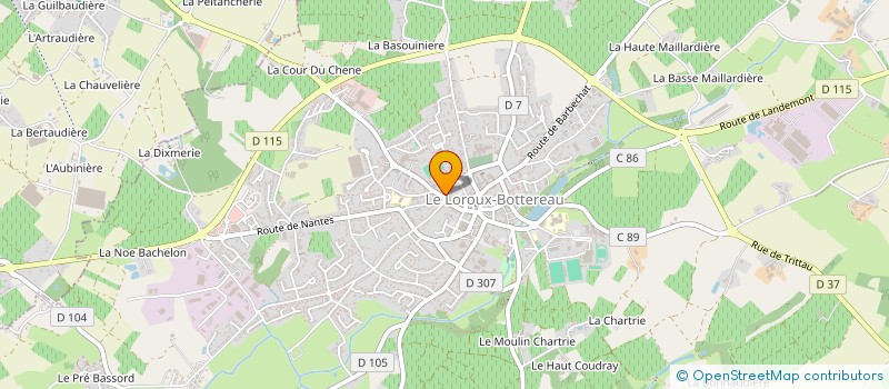 localisation de l'entreprise ACTION FORMATION INCENDIE à LE LOROUX-BOTTEREAU