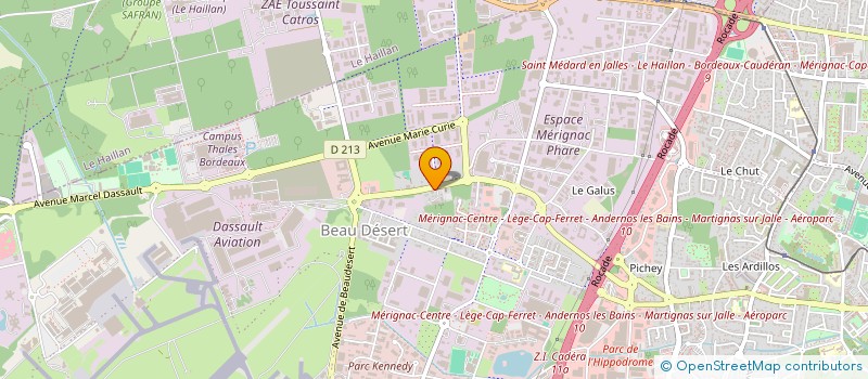 localisation de l'entreprise ACTION MARINE à MERIGNAC