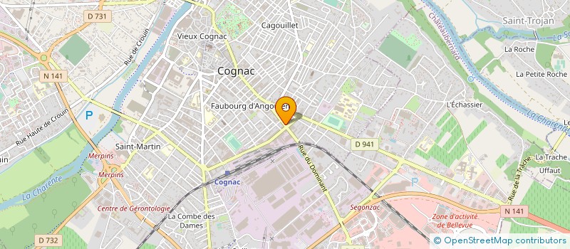 localisation de l'entreprise ACTION POUR LE DEVELOPPEMENT INTEGRE ET LA FORMATION à COGNAC