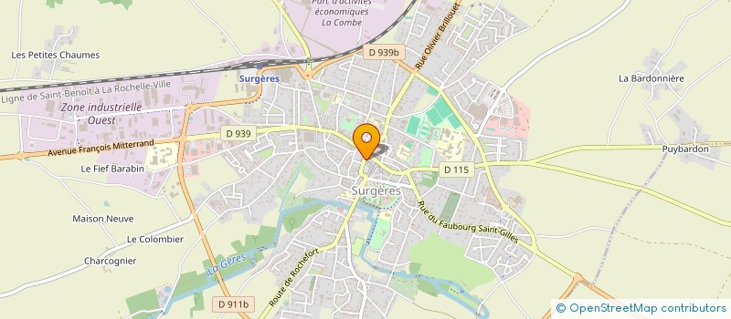 localisation de l'entreprise ACTION RENOV' à SURGERES